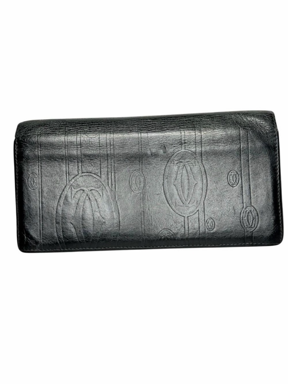Cartier Black Leather Bifold Wallet – 12 Card Slots, Zip Coin Compartment